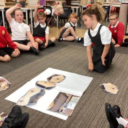 We made a large scale map of our classroom using photographs of each area of the room.