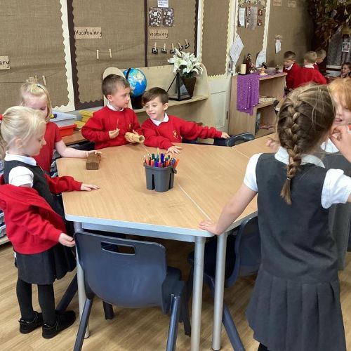 We used percussion instruments to play to the pulse of a song.