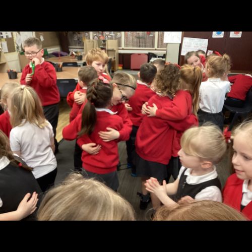 In collective worship we have been learning about Jesus’ teachings and we talked about how we could spread love.